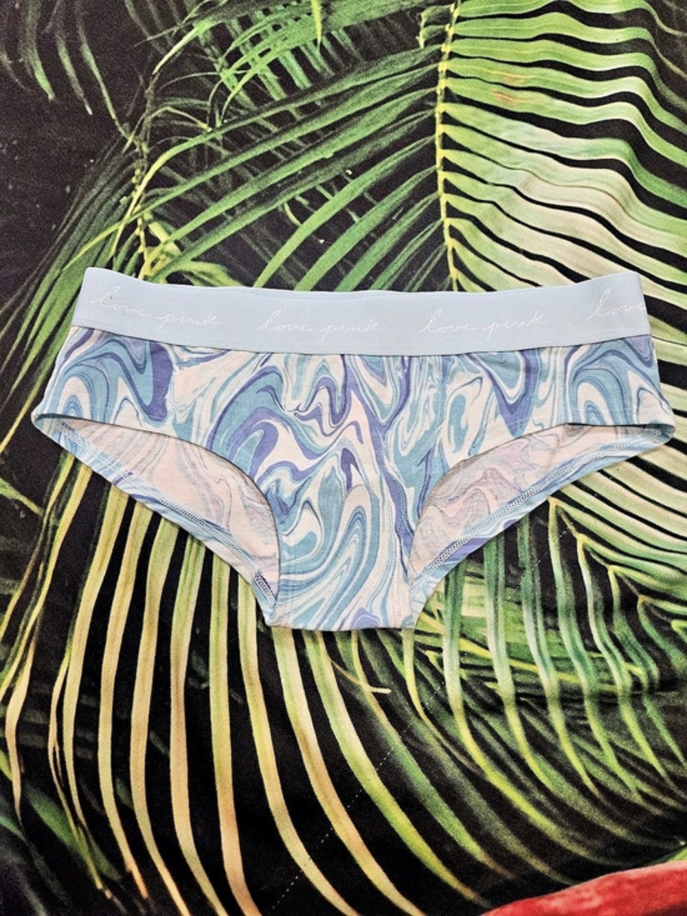 Victoria's Secret PINK Abstract Bikini Panty in Blue & Purple Size Medium NWT